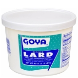Goya Refined Pork Lard  2 1/2 lb. tub.